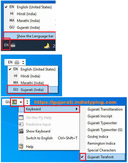Gujarati indic keyboard in windows 10