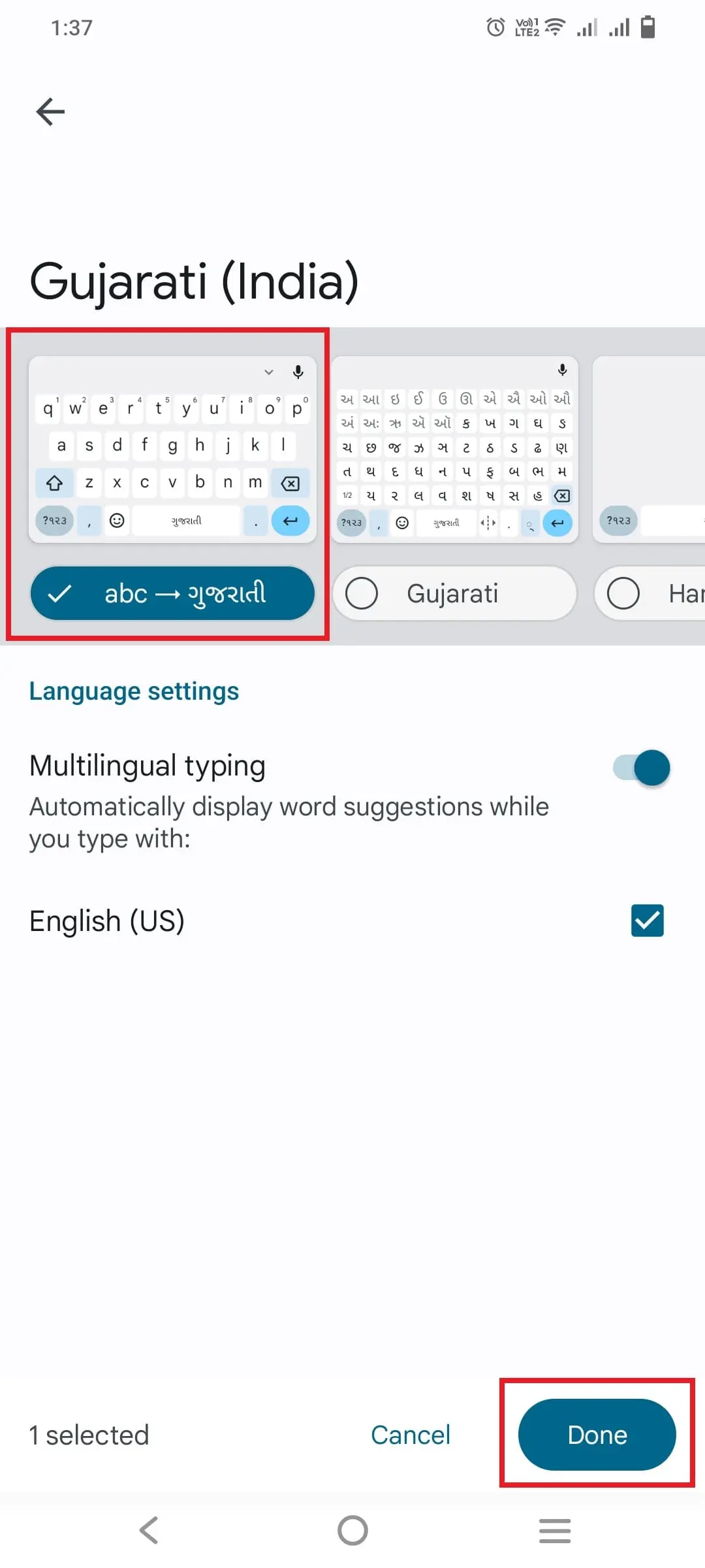 Gujarati transliteration keyboard mobile app